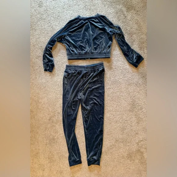 Brand New SHEIN Navy Velour Lounge Set - SZ L - Picture 4 of 5